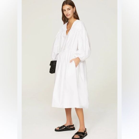 Rosetta Getty Poplin Midi Dress - Picture 1 of 8